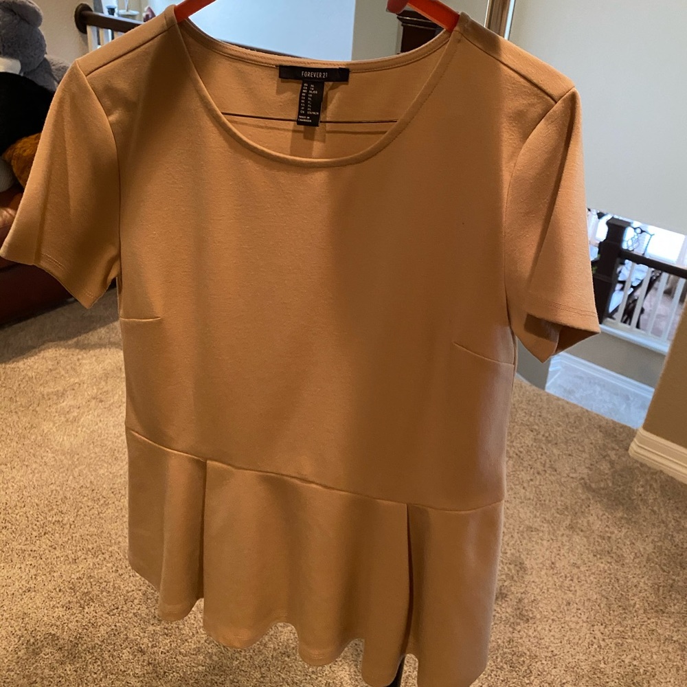 Tan peplum top